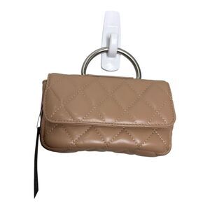 NWT French Connection Quilted Top Handle Crossbody Bag Purse Mell in Latte